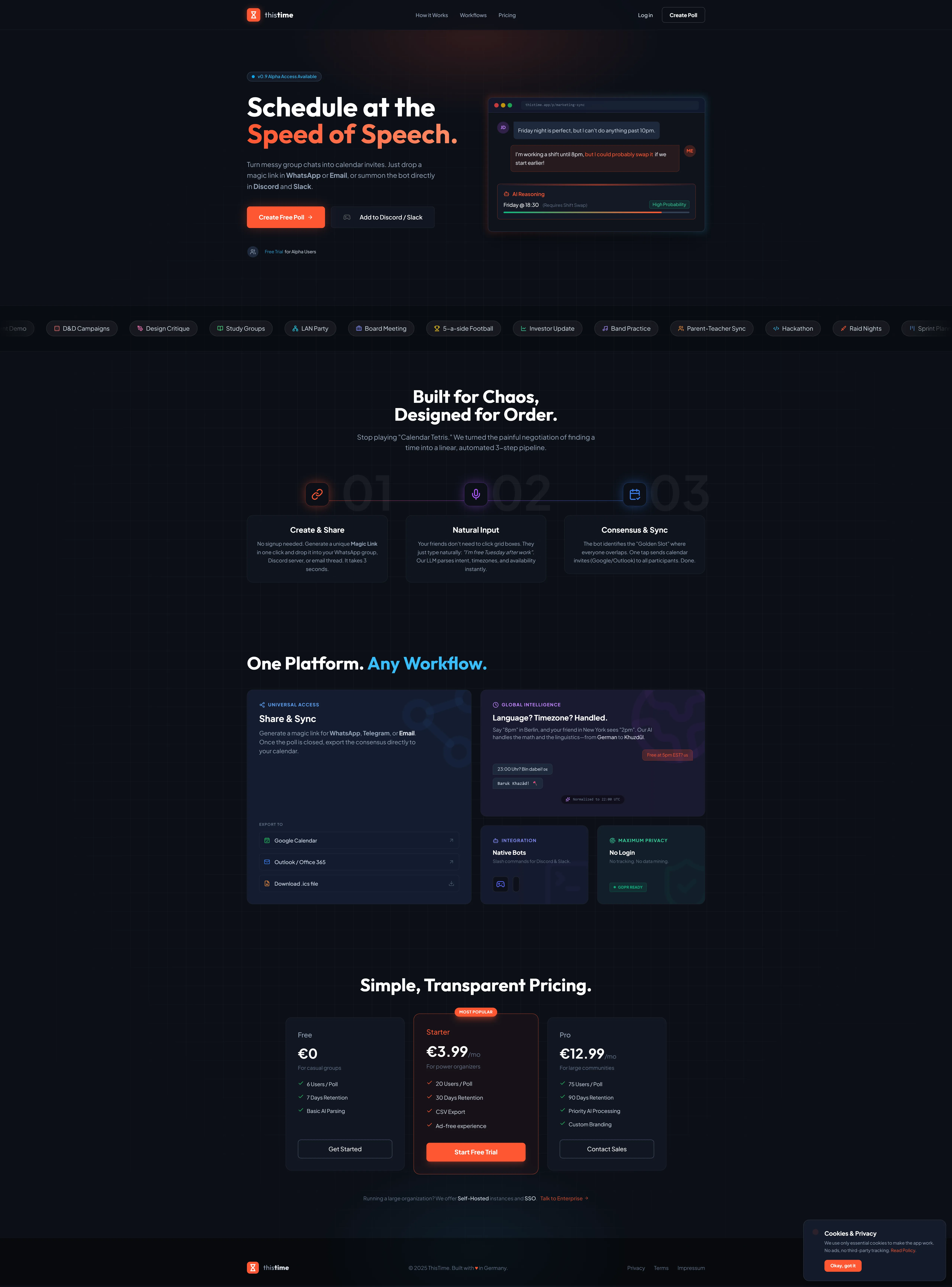 thisTime - Desktop View